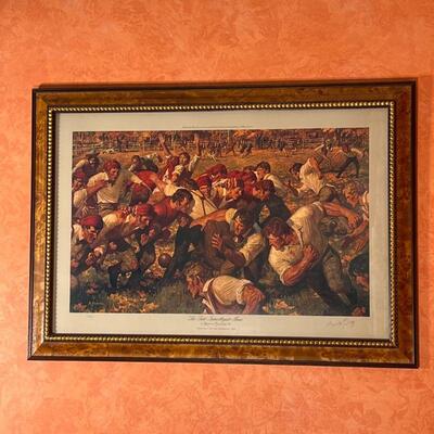 SIGNED ARNOLD FRIBERG PRINT | "The First Intercollegiate Game" by Arnold Friberg, pencil signed lower right and ed. 1067/1500...
