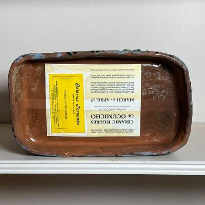 MEXICAN FOLK ART CERAMIC | Ceramic figure of Ocumicho, Nativity scene by Rogelio Alvarez Barriere; h. 9-1/4 x w. 10-1/2 x d. 5-1/2 in.