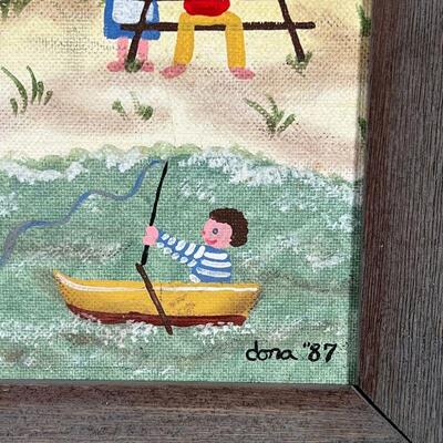 DONA DOUMA PAINTING | Dona Lynn Gamber (b. 1949) oil painting on board, 