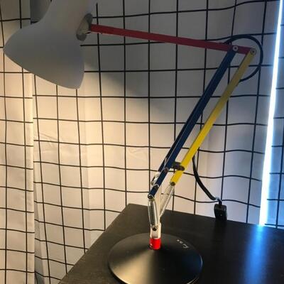 Available for pre sale NOW.  Text 760 668 0554
 Angel poise. Paul Smith signed extendable table lamps.  There are two available $125 each...