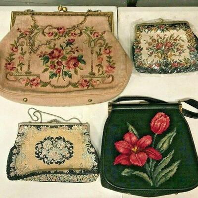 https://www.ebay.com/itm/115331862626	OL7008 Lot of 4 Ornate Cross Stitched Handbags LOCAL PICKUP		Auction
