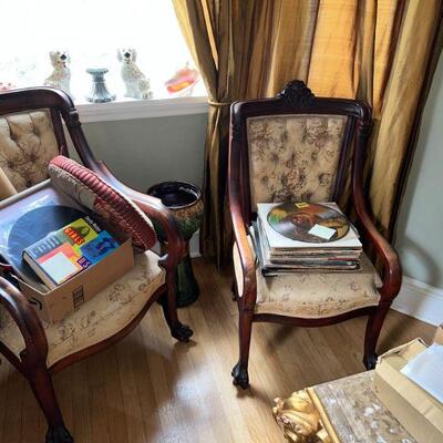 Victorian  pair of fireside chairs, RESTORED