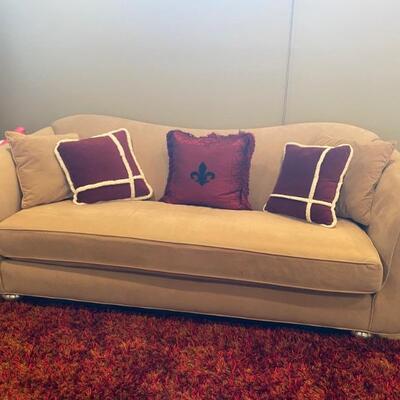 Ultra suede muted gold sofa. Excellent condition
