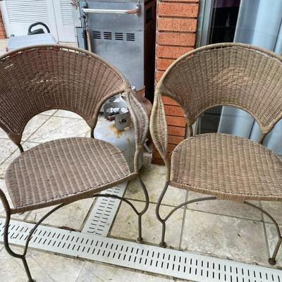 Wicker & iron patio chairs