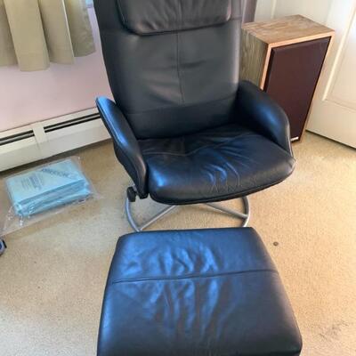 IKEA leather recliner w/ footstool