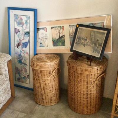 Baskets, framed art