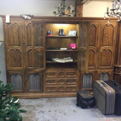 Large clothing cabinet, use as is or paint and repurpose  