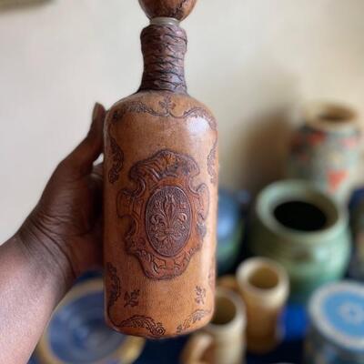 Leather decanter