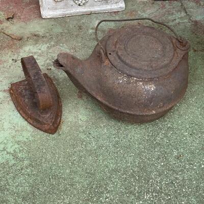 Cast iron kettle and iron