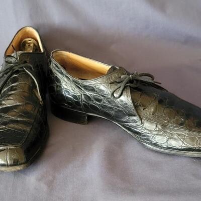 100% Alligator Black Shoes by Nun Bush, Italy