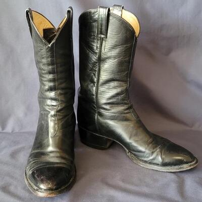 Mercedes Black Ropers Cowboy Boots, Size 10D