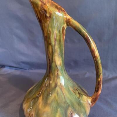 Dryden Kilns Glazed Handled Pitcher Vase