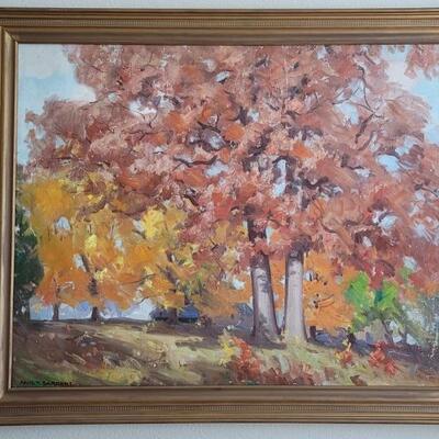 Fall Foliage Oil on Canvas by Paul T Sargent
