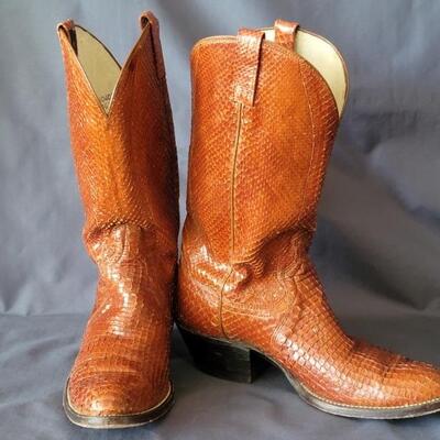 Dan Post Snakeskin Western Cowboy Boots, Size 9Â½