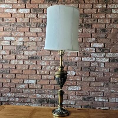 Vintage Brass Table Lamp with Vintage Shade