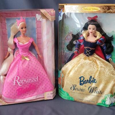(2) 1998 & 1999 Snow White & Rapunzel Barbies