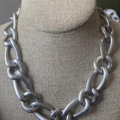 Sterling Silver Large-Linked Chain Necklace Made