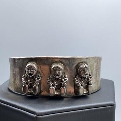 925 Silver Cuff Bracelet, Total Weight is 1.75