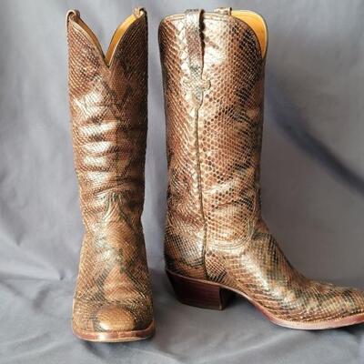 Lucchese Snake Skin Western Cowboy Boots Size 9Â½D