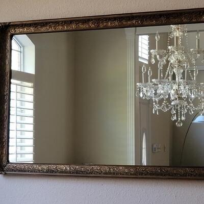 Gilt Gold Hall Mirror is 52in l x 35in h