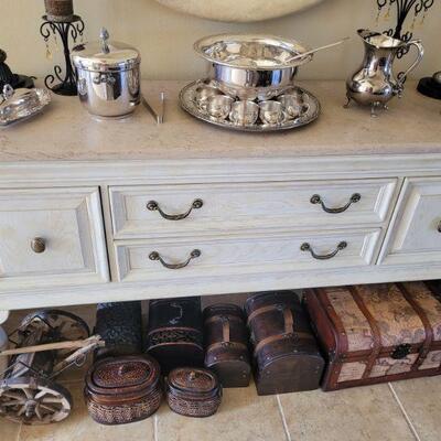This buffet matches the mirror in the next picture and the dining room table and hutch