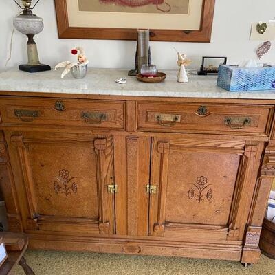 Victorian marble top sideboard