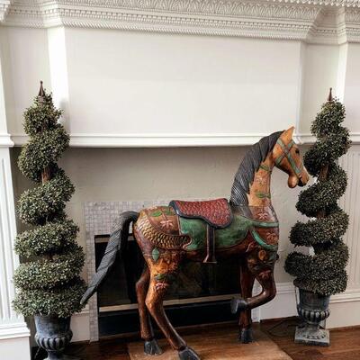 Decorative Standing Wood Horse