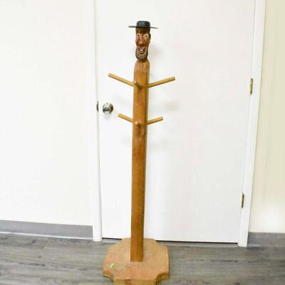 58" Hand Carved Coat Tree 