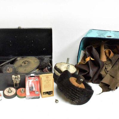 Metal Tool Box with Various Wheels Polishing Etc