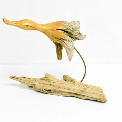Dave Hughes '88 Carved Driftwood Bird Sculpture