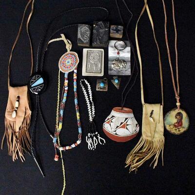 Various Stamps, Necklaces, Bolo Ties & More