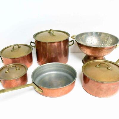 Vintage 9 Pc. Copral Copper Cookware Set