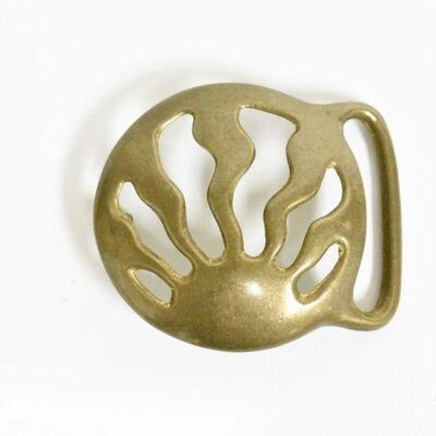 Here Comes the Sun Brass Belt Buckle