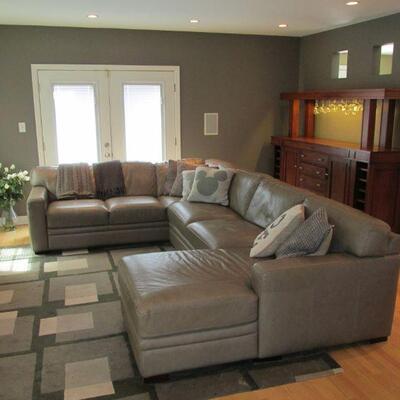 3 piece leather sectional sofa