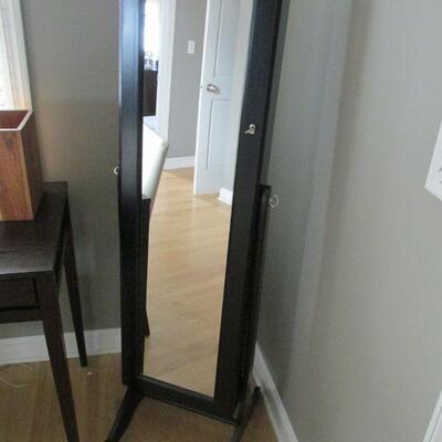 Jewelry cabinet mirror