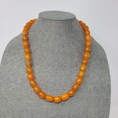 Orange Glass Beads Necklace