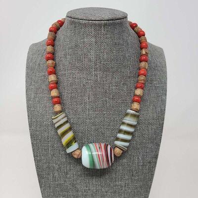 Middle Eastern Tribal Glass Bead Necklace