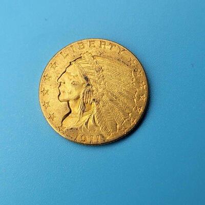 1911 Indian Head Gold $2.50 Quarter Eagle