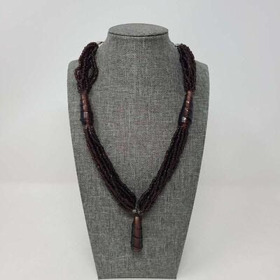 Amethyst Art Glass Bead Necklace