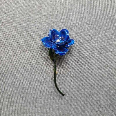 Original by Robert Blue Enamel Flower Brooch