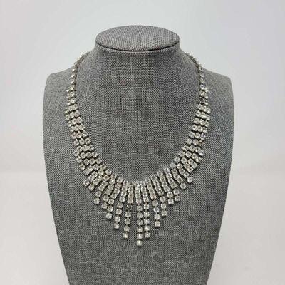 Vintage Rhinestone Drop Necklace