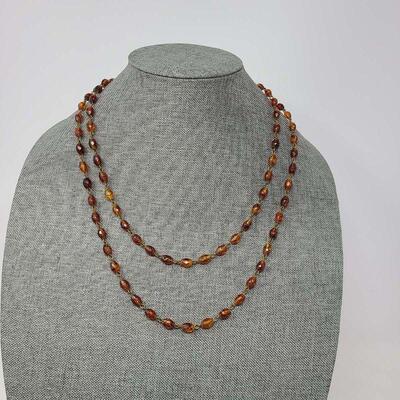 Vintage Amber Resin Bead Necklace
