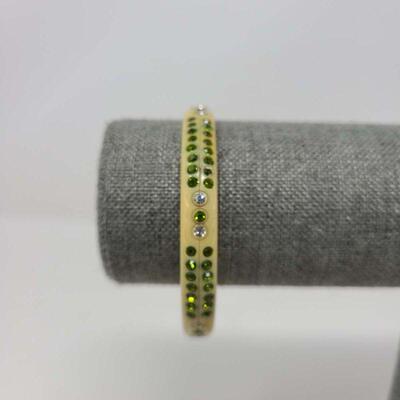Vintage Geometric Gold Tone Green Bakelite Necklace