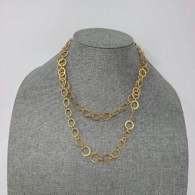 Geometric Cicles Gold Tone Necklace