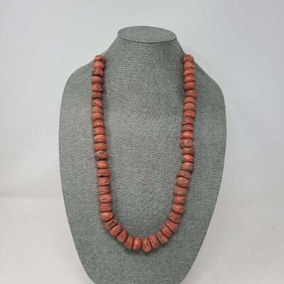 Antique Strung Bamboo Coral Beads - 53 Beads
