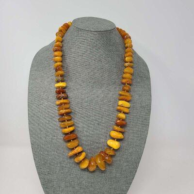 Butterscotch Amber Graduated Beaded Necklace