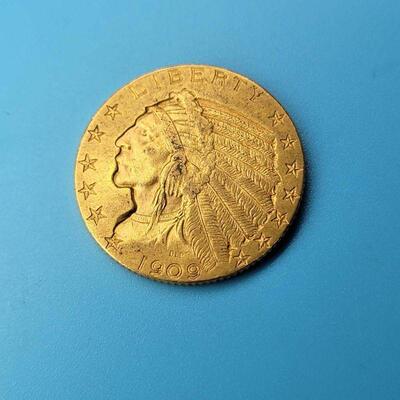 1909-D Indian Head Gold $2.50 Quarter Eagle