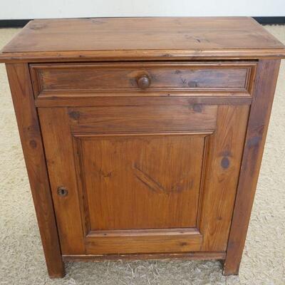 1094	PRIMITIVE COUNTRY PINE 1 DRAWER, 1 DOOR CUPBOARD, APPROXIMATELY 29 IN X 15 IN X 34 IN HIGH
