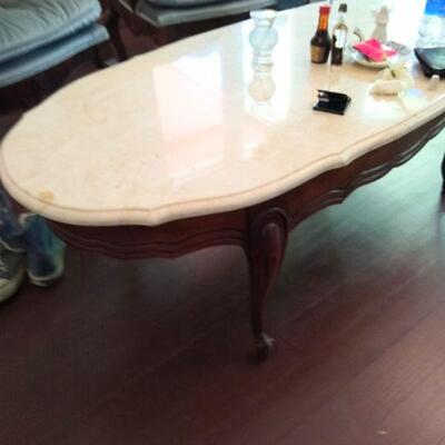 Traditional marble coffee table