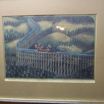 Shooting The flume gold mining print